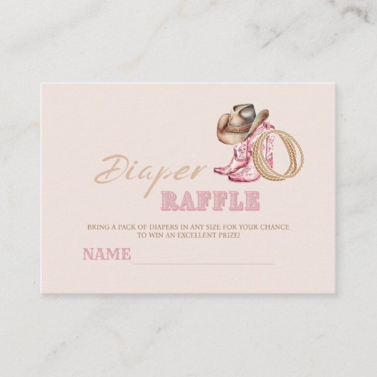 Wild West Little Cowgirl Baby Girl shower  Informatiekaartje (Voorkant)