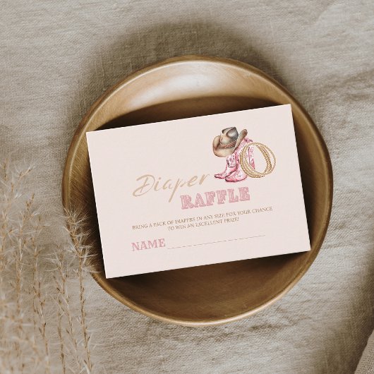 Wild West Little Cowgirl Baby Girl shower Informatiekaartje