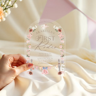 Wild West Little Cowgirl Eerste Rodeo 1e Verjaarda Acryl Uitnodigingen