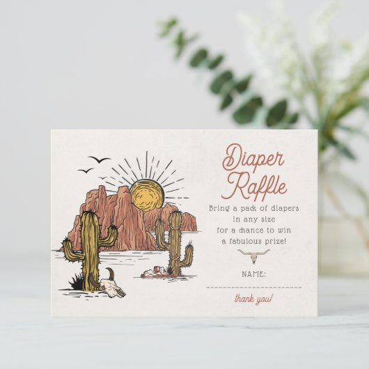 Wild West Luier Raffle Behuizing Kaart (Staand voorkant)