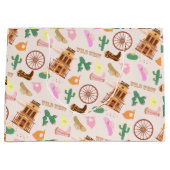 Wild West met Cacti Pattern Kids Verjaardagsfeest Groot Cadeauzakje (Voorkant)