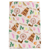 Wild West met Cacti Pattern Kids Verjaardagsfeest Medium Cadeauzakje (Voorkant)