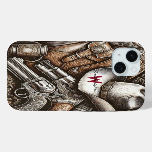 Wild West Met Cowboy Pet en Pistolen Case-Mate iPhone Case (Achterkant (horizontaal))