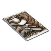 Wild West Met Cowboy Pet en Pistolen Notitieboek (Rechterzijde)