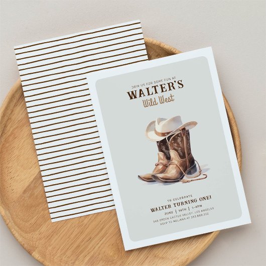 Wild West Moderne Cowboy Verjaardag Kaart