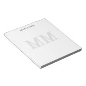 Wild West Monogram Grijs Wit Modern Minimalistisch Notitieblok (Schuin)