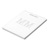 Wild West Monogram Grijs Wit Modern Minimalistisch Notitieblok (Linkerzijde)