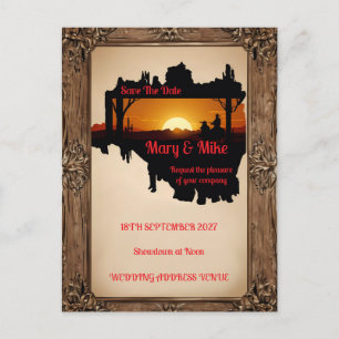 Wild West Novelty bruiloft uitnodiging