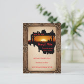 Wild West Novelty bruiloft uitnodiging (Staand voorkant)