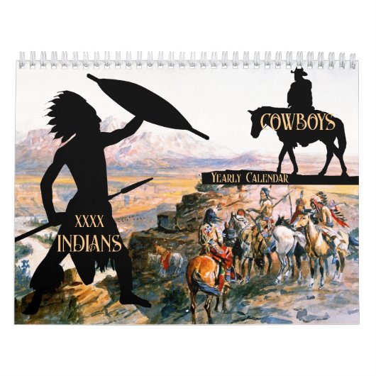 Wild West Olieverfschilderijen Cowboys Indianen | Kalender (Hoes)