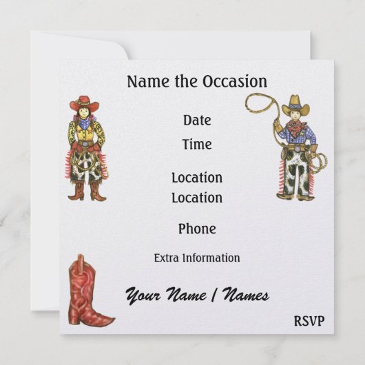 Wild West Party - SRF Kaart (Achterkant)