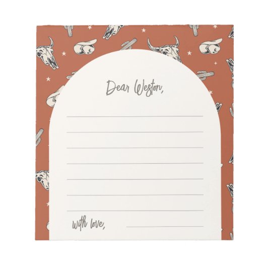 Wild West Party Time Capsule Notitieblok (Voorkant)