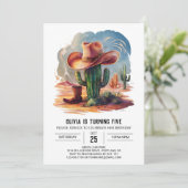 Wild West Petten Cowboy Verjaardag Kaart (Staand voorkant)