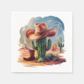 Wild West Petten Cowboy Verjaardag Servet (Voorkant)