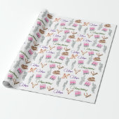 Wild West Pink Western paardenthema Cadeaupapier (Uitgerold)