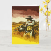 Wild West Pop Kunst Groeten Kaart (Gele Bloem)