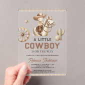 Wild West Ranch Rodeo Little Cowboy Baby Shower Acryl Uitnodigingen (Insitu (Draagbaar))