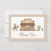 Wild West Ranch Rodeo Little Cowboy Baby Shower Bedankkaart (Voorkant)