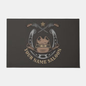 Wild West Revolver Hoefijzer Western Cowboy Saloon Deurmat (Voorkant)