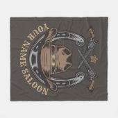 Wild West Revolver Hoefijzer Western Cowboy Saloon Fleece Deken (Voorkant (Horizontaal))