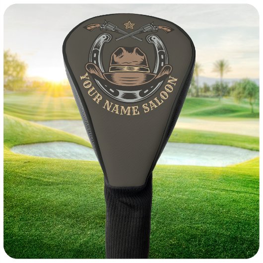 Wild West Revolver Hoefijzer Western Cowboy Saloon Golfheadcover