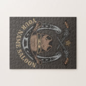 Wild West Revolver Hoefijzer Western Cowboy Saloon Legpuzzel (Horizontaal)