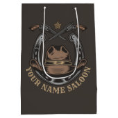 Wild West Revolver Hoefijzer Western Cowboy Saloon Medium Cadeauzakje (Achterkant)