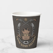 Wild West Revolver Hoefijzer Western Cowboy Saloon Papieren Bekers (Voorkant)