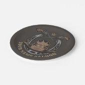 Wild West Revolver Hoefijzer Western Cowboy Saloon Papieren Bordje (Gekanteld)