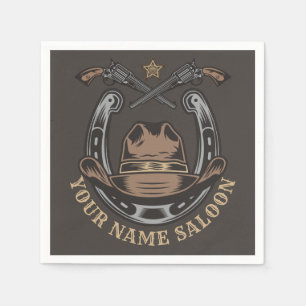 Wild West Revolver Hoefijzer Western Cowboy Saloon Servet