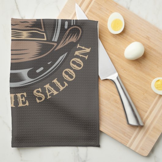 Wild West Revolver Hoefijzer Western Cowboy Saloon Theedoek (Quarter Fold)