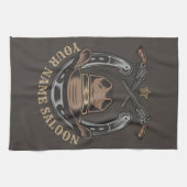 Wild West Revolver Hoefijzer Western Cowboy Saloon Theedoek (Horizontaal)