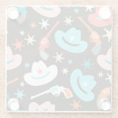 Wild West, Revolvers Cowboypatroon. Glazen Onderzetter (Achterkant)