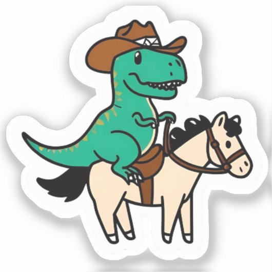 Wild West Rex Sticker (Voorkant)
