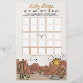 Wild West Rodeo baby bingo baby shower spel
