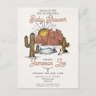 Wild West Rodeo baby shower uitnodiging