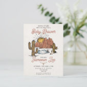 Wild West Rodeo baby shower uitnodiging (Staand voorkant)