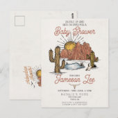 Wild West Rodeo baby shower uitnodiging (Voorkant / Achterkant)