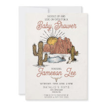 Wild West Rodeo baby shower uitnodiging