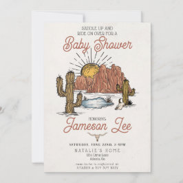 Wild West Rodeo baby shower uitnodiging