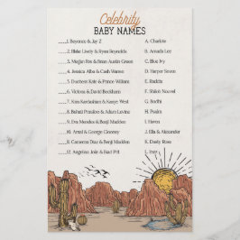 Wild West Rodeo beroemd baby naam spel met baby sh