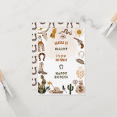 Wild West rodeo cowboy blije verjaardag Kaart (Voorkant / Achterkant in situ)