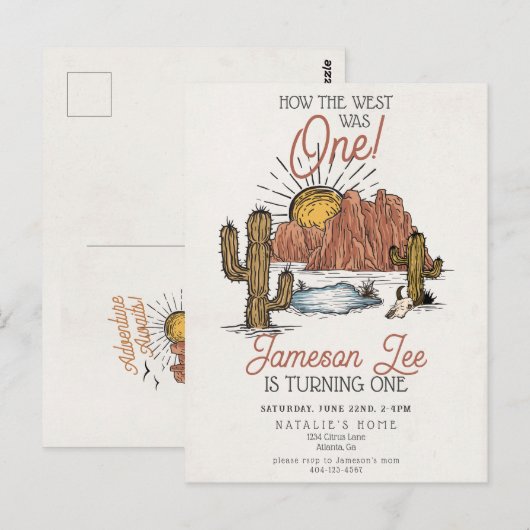 Wild West Rodeo cowboy eerste verjaardagsfeestje Briefkaart (Voorkant / Achterkant)