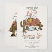 Wild West Rodeo cowboy eerste verjaardagsfeestje Kaart (Voorkant / Achterkant)