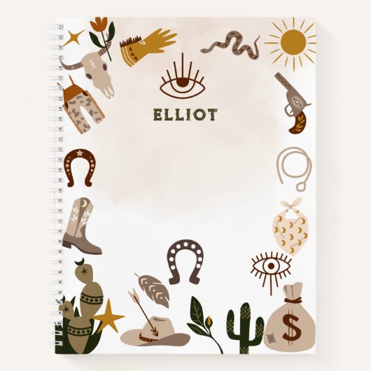 Wild west rodeo cowboy notitieboek (Voorkant)