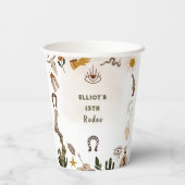 Wild West rodeo cowboy Papieren Bekers (Achterkant)