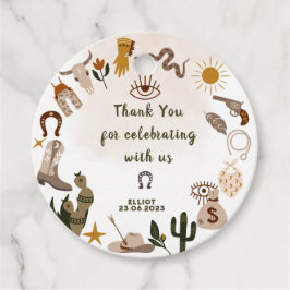 Wild west rodeo cowboy verjaardag dank u bedankjes labels