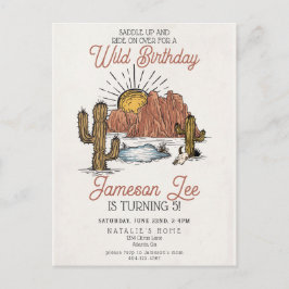 Wild West Rodeo cowboy verjaardagsfeest uitnodigin Briefkaart