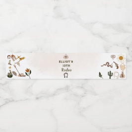 Wild West rodeo cowboy Waterfles Etiket