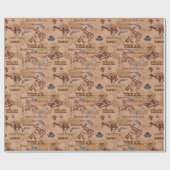 Wild West Rodeo Cowboys Broncos Six Shooters Cadeaupapier (Vlak)